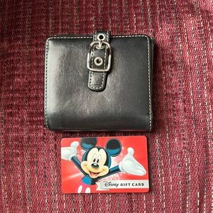 Coach Black Leather Wallet with Buckle